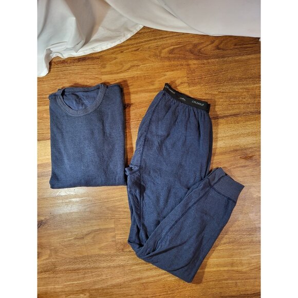 Coldpruf Mens Size Large Navy Blue 2 Piece Set L/S - Picture 1 of 5